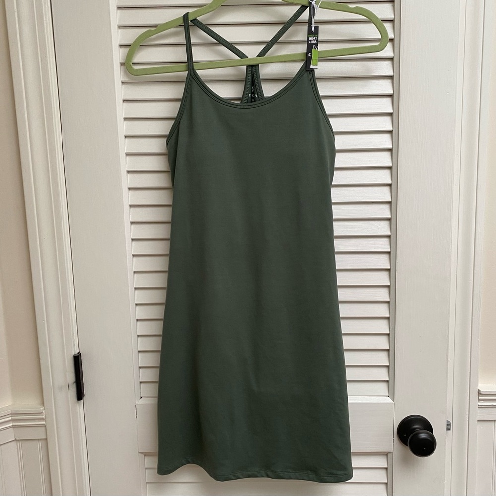 Kyodan XS Dress Workout Built-in Short & Bra Sage Green